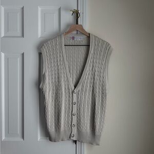 Slazenger Cable Knit Silk Sweater Vest